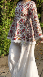 "Fia" Floral Top with Flowy White Palazzo W22 - Image 2