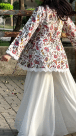 "Fia" Floral Top with Flowy White Palazzo W22 - Image 3