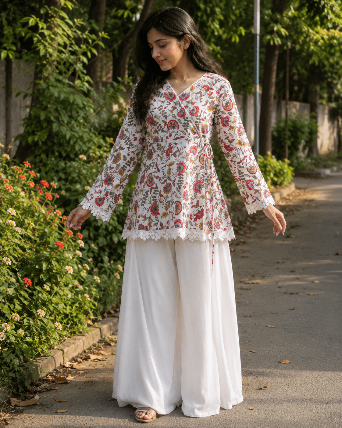 ChatGPT Image Jun 14, 2026, 11_47_37 PM (6) "Fia" Floral Top with Flowy White Palazzo W22 - Image 1