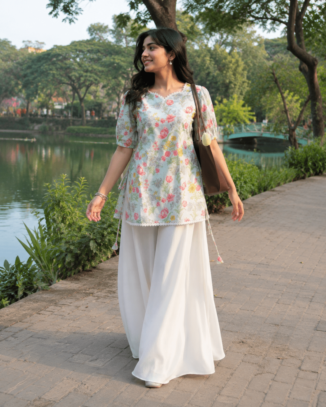 ChatGPT Image Jun 14, 2026, 11_57_52 PM (2) "Haifa" Floral Top with Flowy White Palazzo W3 - Image 1