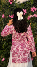 "Lia" Floral Top with Flowy White Palazzo W23 - Image 2