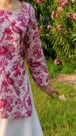 "Lia" Floral Top with Flowy White Palazzo W23 - Image 3