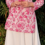 "Lia" Floral Top with Flowy White Palazzo W23