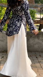 "Arla" Floral Top with Flowy White Palazzo W24 - Image 3