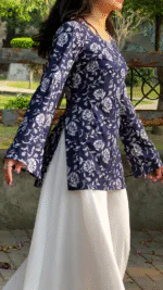 “Arla” Floral Top with Flowy White Palazzo W24 - women dress online bd