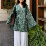 "Ema" Floral Top with Flowy White Palazzo W26