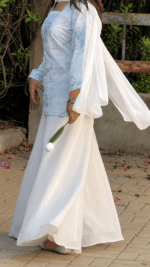 “Fiahha” Floral Top with Flowy White Palazzo W14 – detail view 4