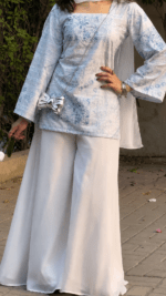 “Fiahha” Floral Top with Flowy White Palazzo W14 – detail view 5