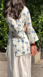 “Mere Humsafar” Floral Top with Flowy White Palazzo W13 – detail view 4