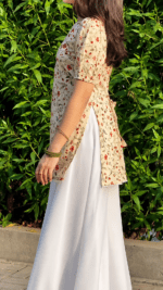 “Urban” Floral Top with Flowy White Palazzo W12 – detail view 5