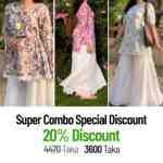 Discount 3 Floral Top with Flowy White Palazzo – product view