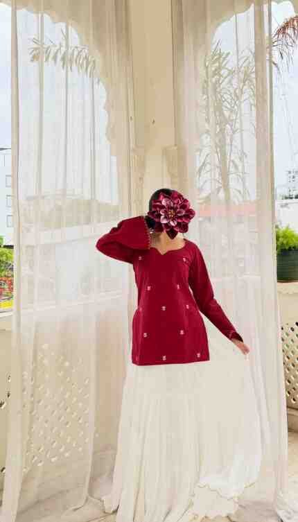 1400 Taka Limited Time Offer Gulbahar white women kurti – product view 2