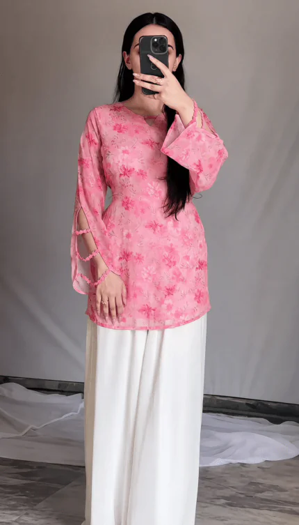 Jelly Fish R red women kurti – front view