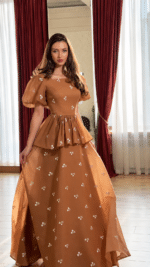 Cinnamon Bloom Party Gown