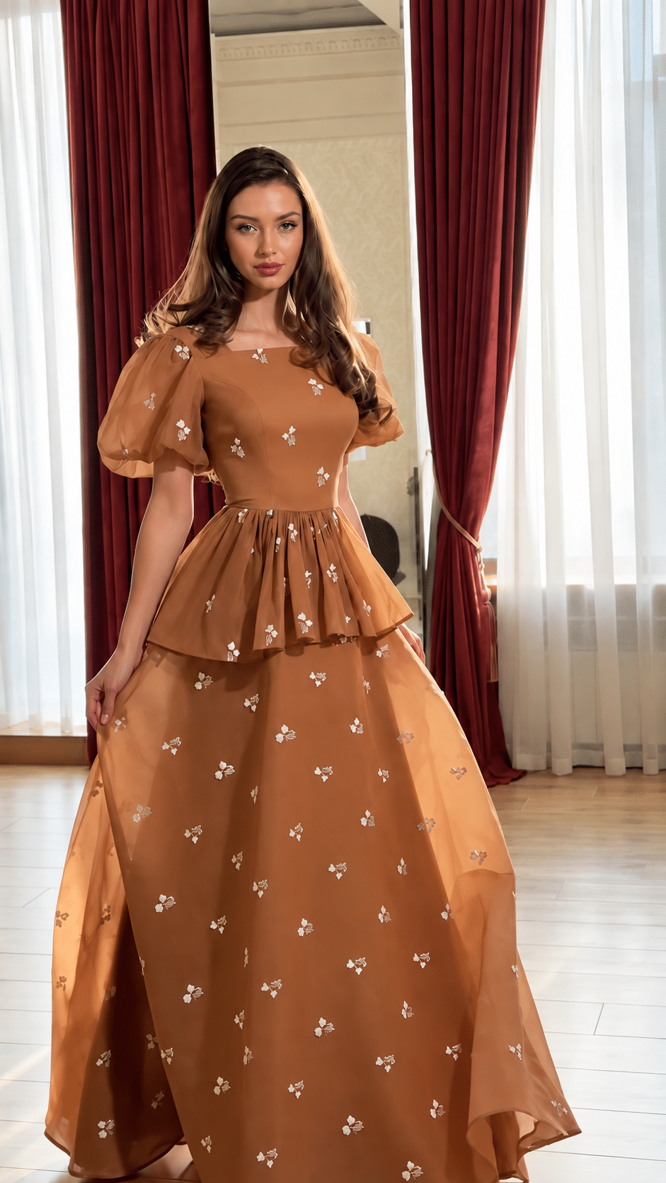 ChatGPT Image Sep 25, 2026, 11_28_01 AM (1) Cinnamon Bloom Party Gown - Image 1
